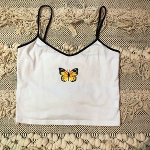 butterfly crop tank top